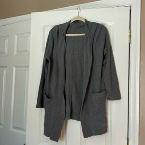 Splendid (XL) grey hoodie cardigan waffle knit